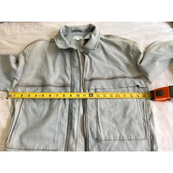 Hemsmith Jean Jacket Men’s Small Utility Zip Front Oversized Workwear Style Pock - Picture 3 of 13